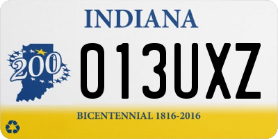 IN license plate 013UXZ