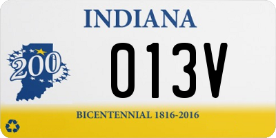 IN license plate 013V