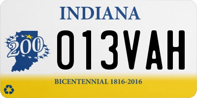 IN license plate 013VAH