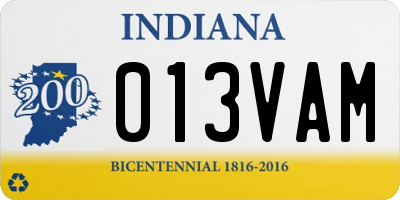 IN license plate 013VAM