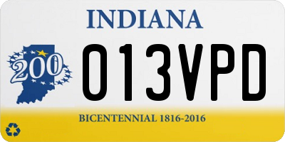 IN license plate 013VPD