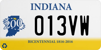 IN license plate 013VW