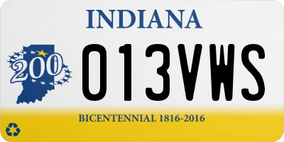 IN license plate 013VWS