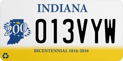 IN license plate 013VYW