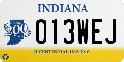 IN license plate 013WEJ