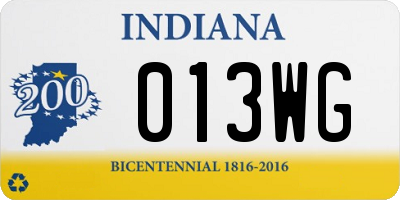 IN license plate 013WG