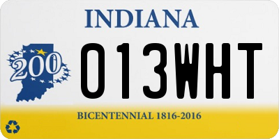 IN license plate 013WHT