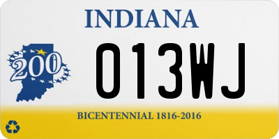 IN license plate 013WJ