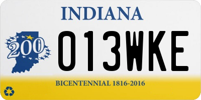 IN license plate 013WKE