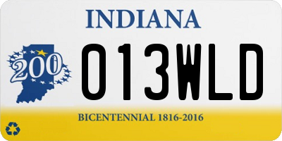 IN license plate 013WLD