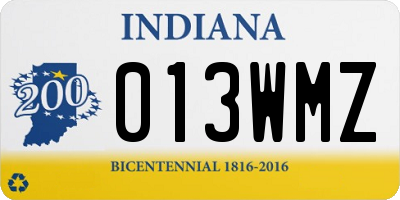 IN license plate 013WMZ