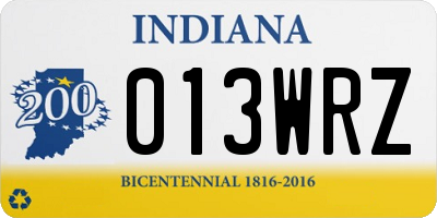 IN license plate 013WRZ