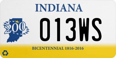 IN license plate 013WS