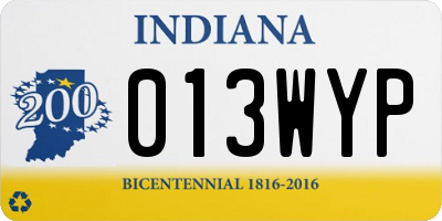 IN license plate 013WYP