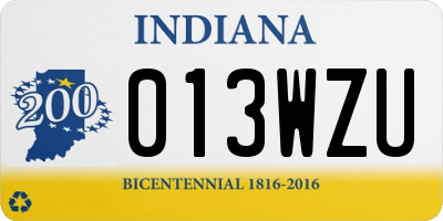 IN license plate 013WZU