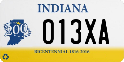 IN license plate 013XA