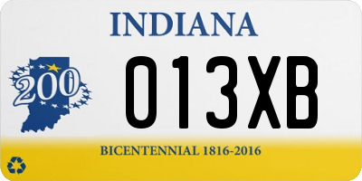 IN license plate 013XB