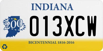 IN license plate 013XCW