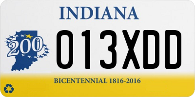 IN license plate 013XDD