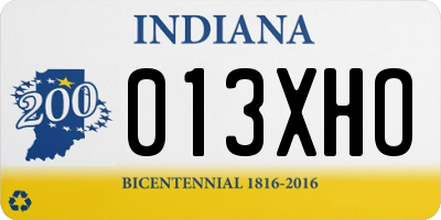IN license plate 013XHO