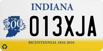 IN license plate 013XJA