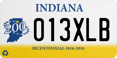 IN license plate 013XLB