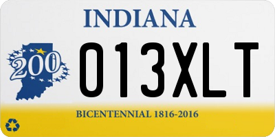 IN license plate 013XLT