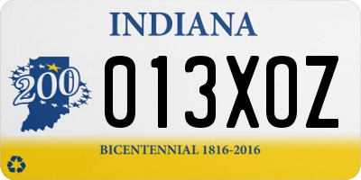 IN license plate 013XOZ