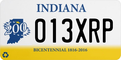 IN license plate 013XRP