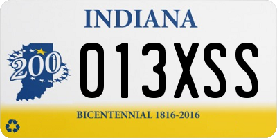 IN license plate 013XSS