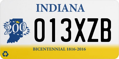 IN license plate 013XZB