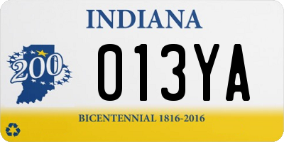 IN license plate 013YA
