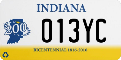 IN license plate 013YC