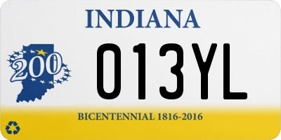 IN license plate 013YL