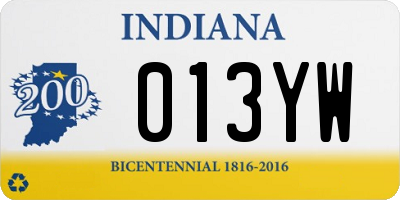 IN license plate 013YW