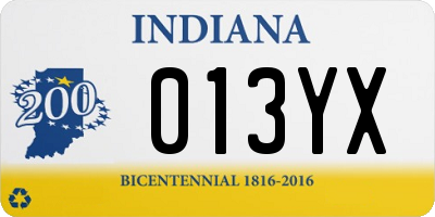 IN license plate 013YX