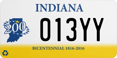 IN license plate 013YY