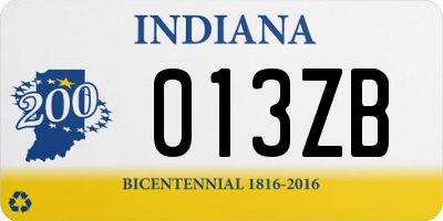 IN license plate 013ZB