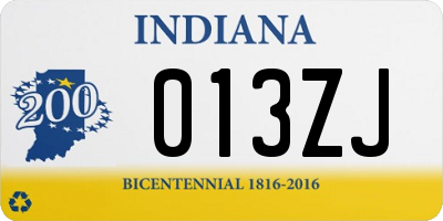 IN license plate 013ZJ