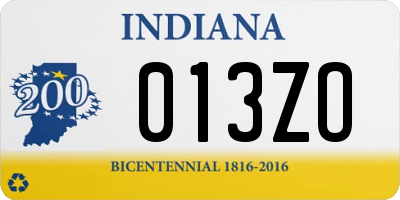 IN license plate 013ZO