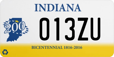 IN license plate 013ZU