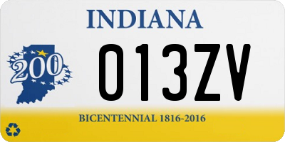 IN license plate 013ZV