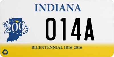 IN license plate 014A