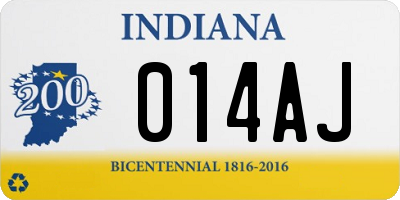 IN license plate 014AJ