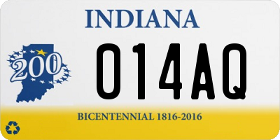 IN license plate 014AQ