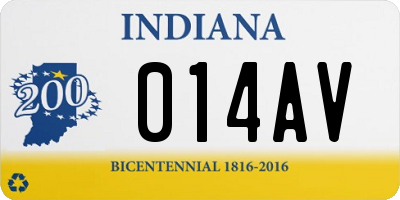 IN license plate 014AV