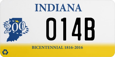 IN license plate 014B