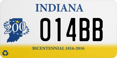 IN license plate 014BB