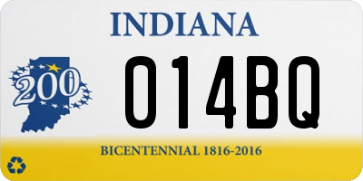 IN license plate 014BQ