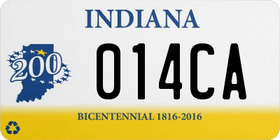 IN license plate 014CA